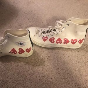 Converse commes de garçon PLAY shoes 9.5 heart